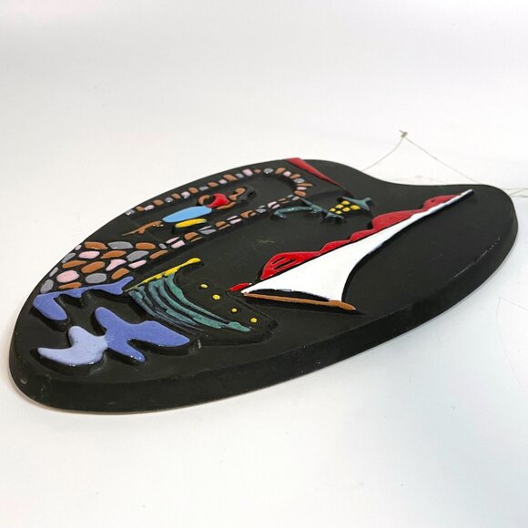 Keto Keramik Wall Plaque Italia West German Pottery Ceramic Mid Century 50's - Picture 4 of 6